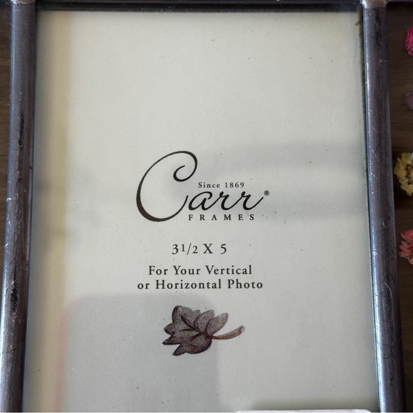 Vintage Carr Pressed Flower Leaded Glass Photograph Frame 3.5 x 5 in. - Picture 5 of 6